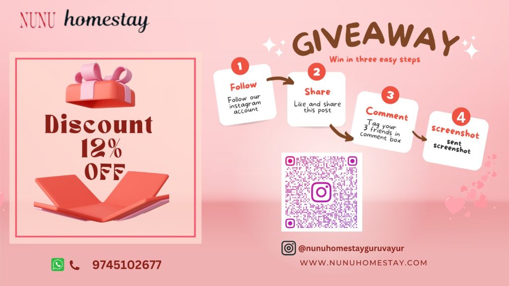 12% Off giveaway alert - Guest House in Guruvayoor